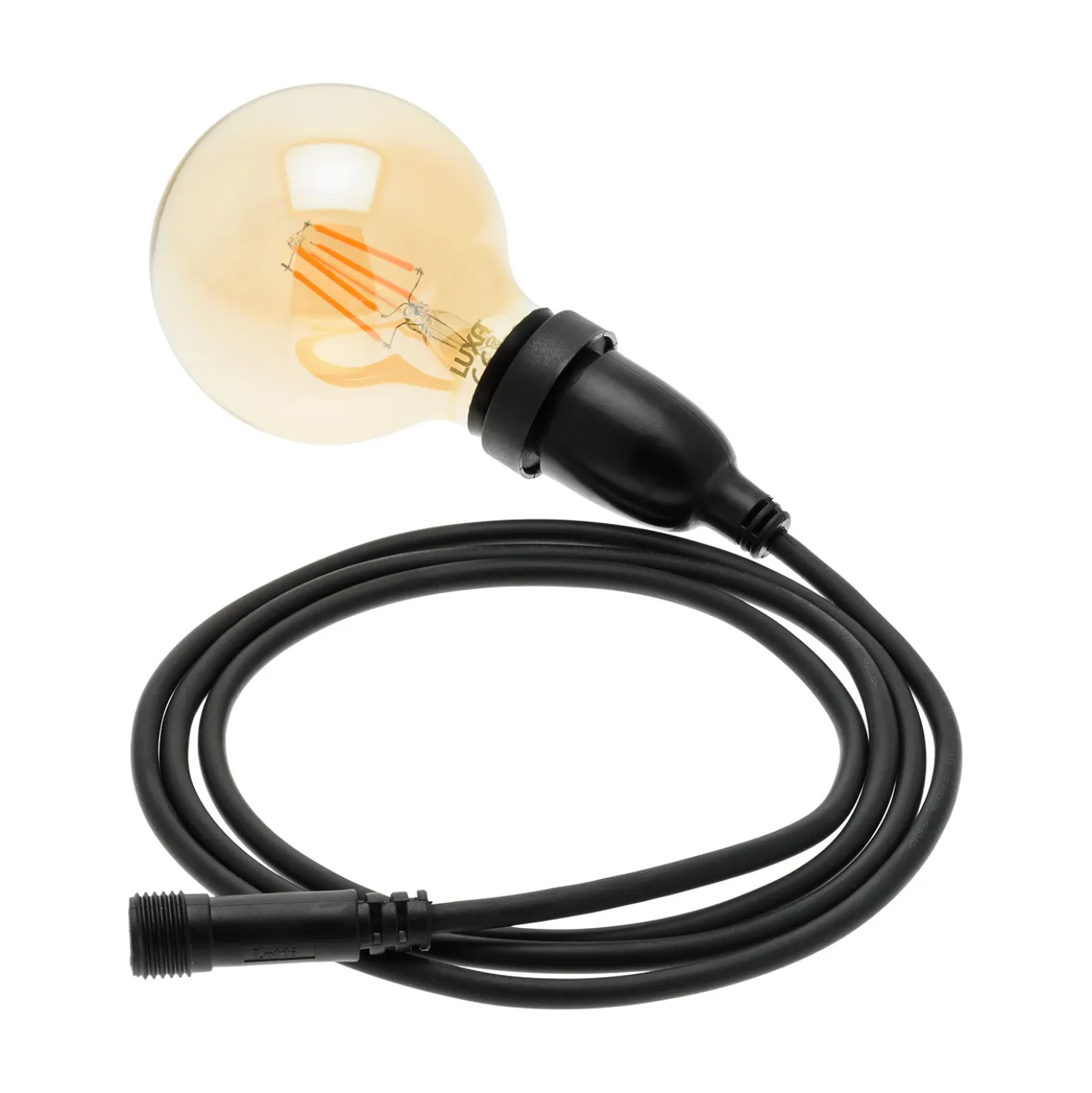 Lampadina led di 4 watt globo Ø 95 mm a sospensione, dimmerabile, 1 m di cavo nero