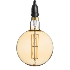 Lampadina led di 8 watt globo Ø 200 mm dimmerabile a sospensione, 1 m di cavo nero