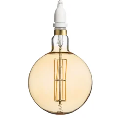 Lampadina led di 8 watt globo Ø 200 mm dimmerabile a sospensione, 1 m di cavo bianco