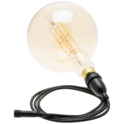 Lampadina led di 8 watt globo Ø 200 mm dimmerabile a sospensione, 3 m di cavo nero