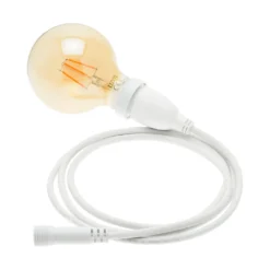 Lampadina led di 4 watt globo Ø 95 mm a sospensione, dimmerabile, 2 m di cavo bianco