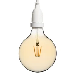 Lampadina led di 8 watt globo Ø 125 mm dimmerabile a sospensione, 1 m di cavo bianco
