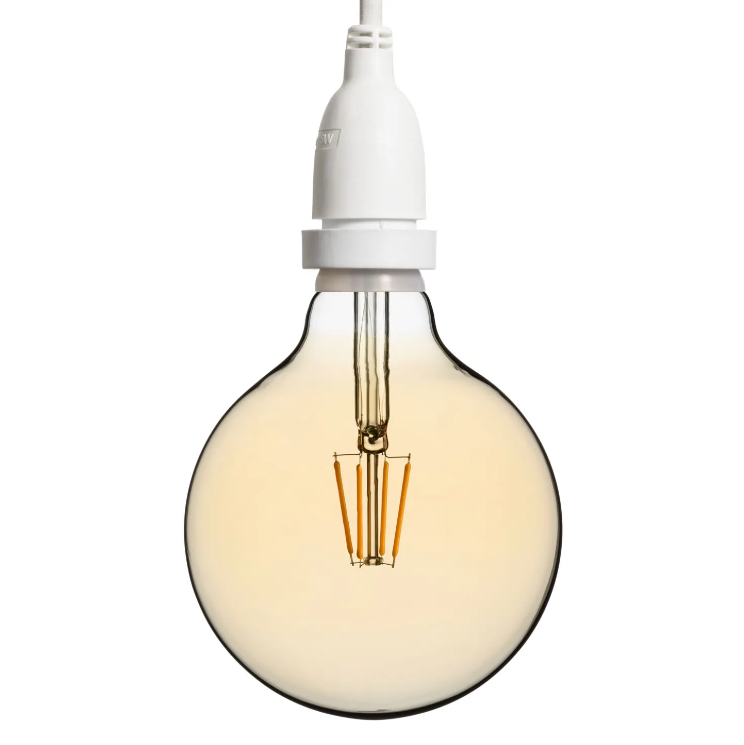 Lampadina led di 8 watt globo Ø 125 mm dimmerabile a sospensione, 1 m di cavo bianco