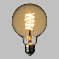 Lampadina Vintage Globo, filamento led a spirale, 4W