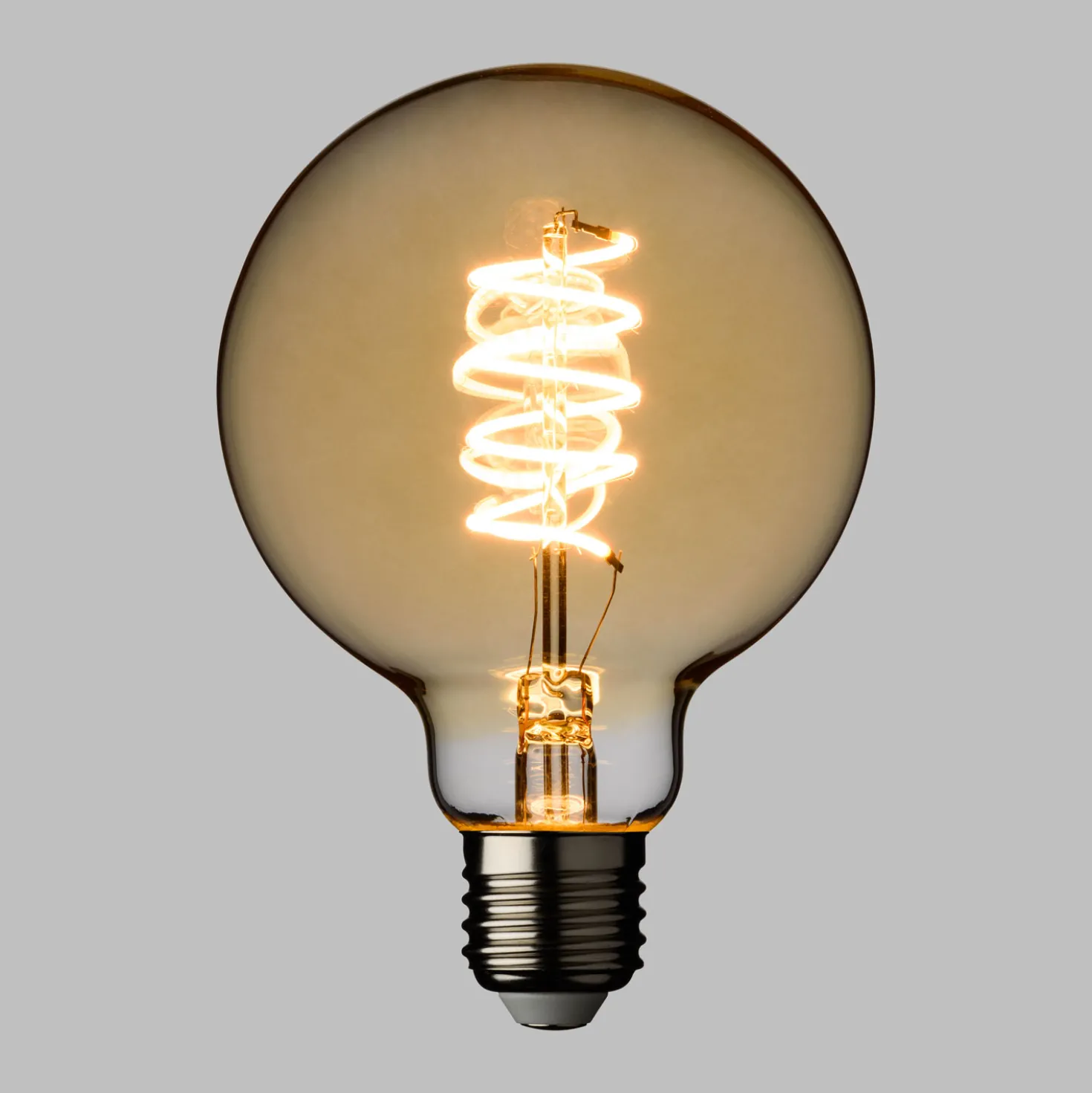 Lampadina Vintage Globo, filamento led a spirale, 4W