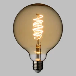 Lampadina Vintage Globo, filamento led a spirale, 4W