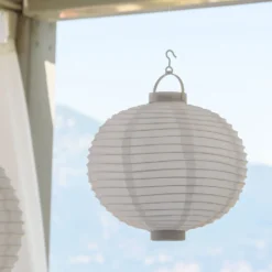 Lanterna in tessuto bianco Ø 30 cm, led bianco caldo