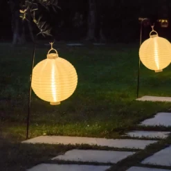 Lanterna in tessuto bianco Ø 30 cm, led bianco caldo