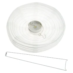 Lanterna in tessuto bianco Ø 30 cm, led bianco caldo