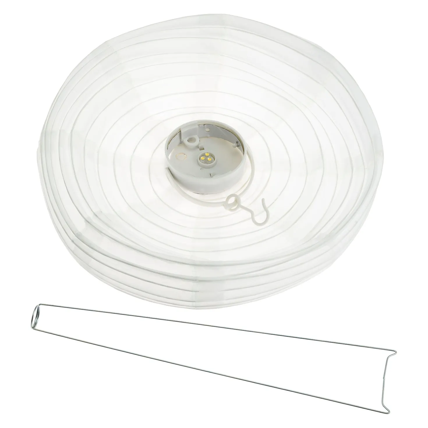 Lanterna in tessuto bianco Ø 30 cm, led bianco caldo