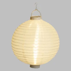 Lanterna in tessuto bianco Ø 30 cm, led bianco caldo