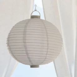 Lanterna luminosa in tessuto bianco Ø 40 cm, led bianco caldo