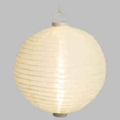 Lanterna luminosa in tessuto bianco Ø 40 cm, led bianco caldo