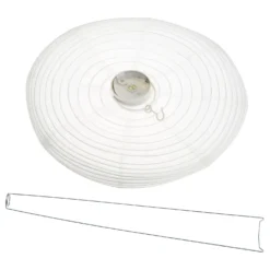 Lanterna luminosa in tessuto bianco Ø 40 cm, led bianco caldo