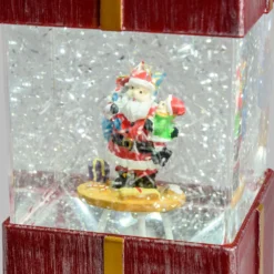 Lanterna Pacco Regalo rosso antico con glitter nell'acqua
