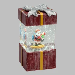Lanterna Pacco Regalo rosso antico con glitter nell'acqua