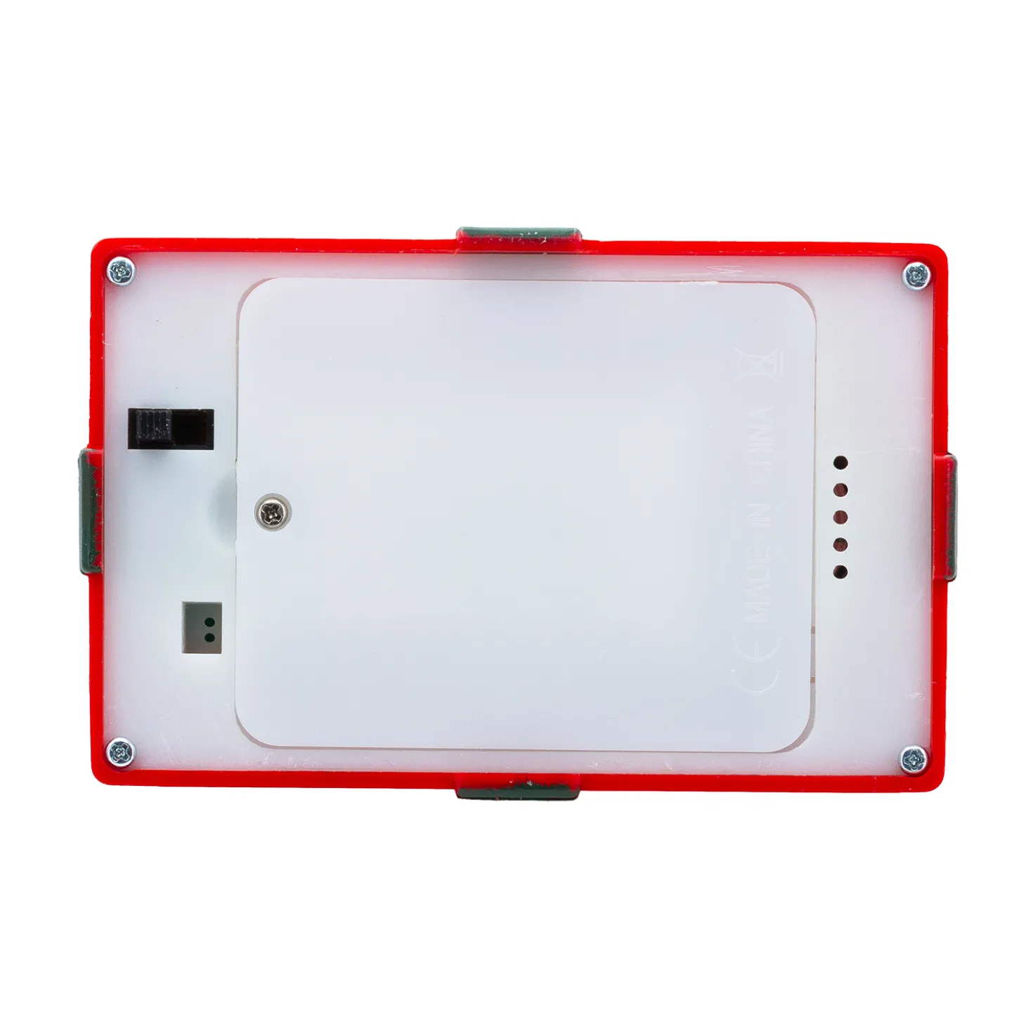 Lanterna Pacco Regalo rosso con glitter scintillanti, h 19 cm, led bianco caldo, musiche natalizie