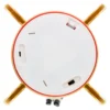 Lanterna Razzo con Babbo Natale astronauta, rosso e oro, h 27,5 cm, led bianco caldo