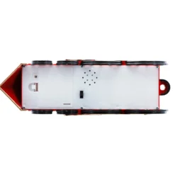 Locomotiva Verde-Rosso-Oro, glitter scintillanti, h 20 cm, led bianco caldo, musiche natalizie