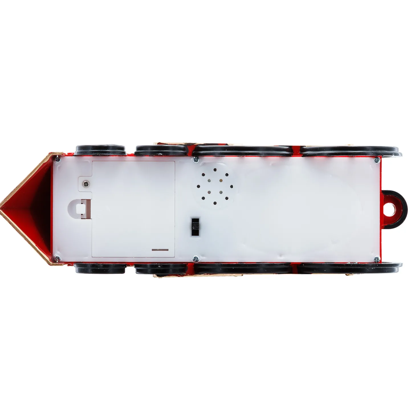 Locomotiva Verde-Rosso-Oro, glitter scintillanti, h 20 cm, led bianco caldo, musiche natalizie
