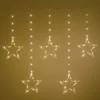 Luci per finestra a batteria con 5 Stelle Ø 23 cm, h 0,86 m, 80 microled bianco caldo