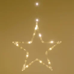 Luci per finestra a batteria con 5 Stelle Ø 23 cm, h 0,86 m, 80 microled bianco caldo