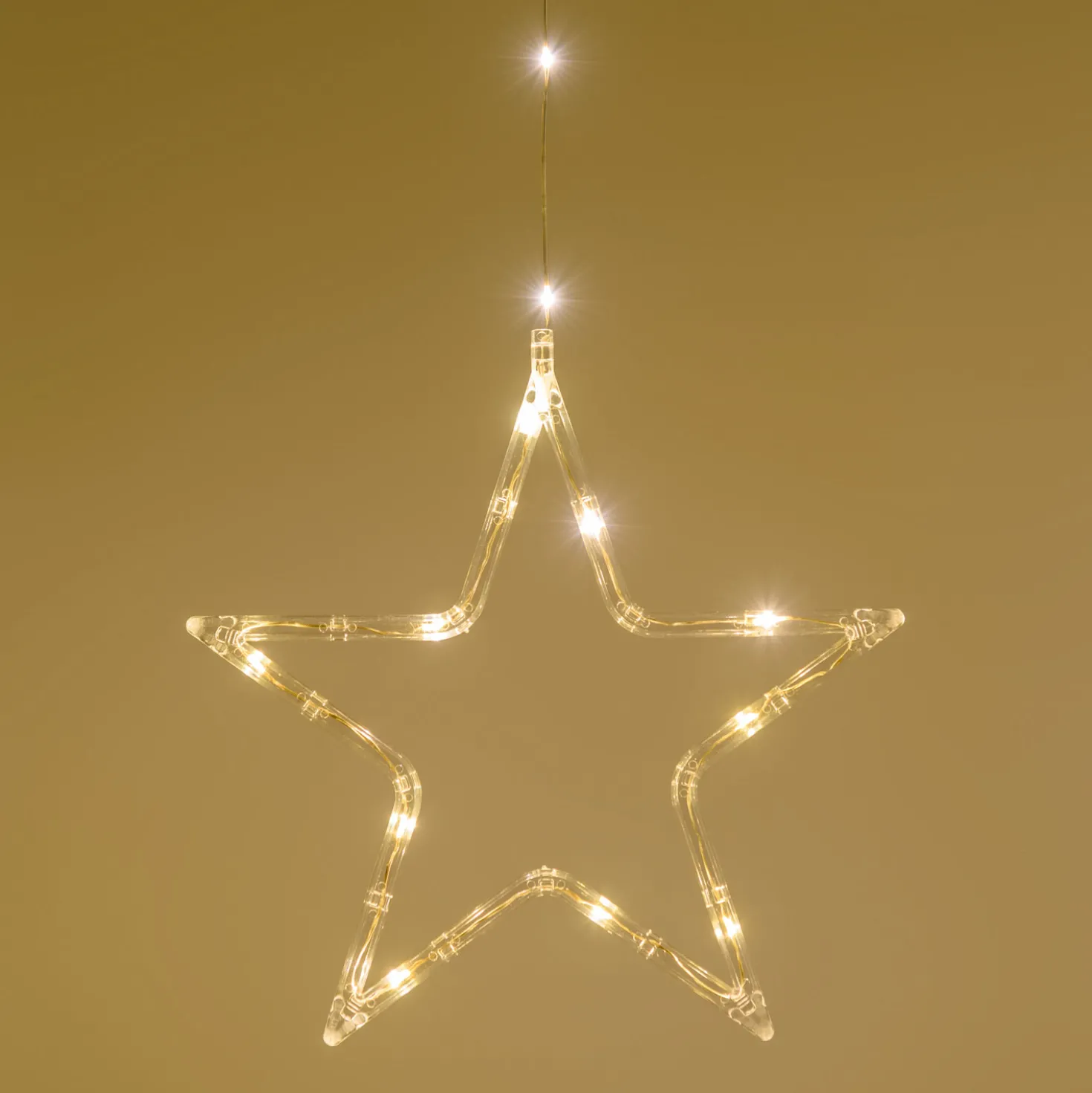 Luci per finestra a batteria con 5 Stelle Ø 23 cm, h 0,86 m, 80 microled bianco caldo