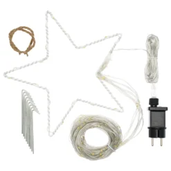 Magic Albero Stella Cometa, 3 m, gocce di luce led bianco caldo