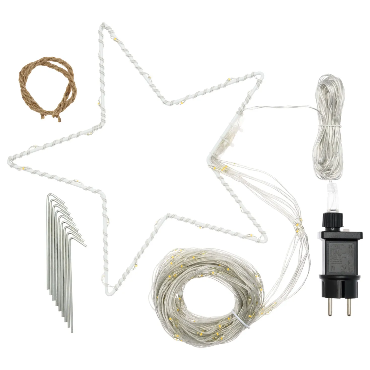 Magic Albero Stella Cometa, 3 m, gocce di luce led bianco caldo