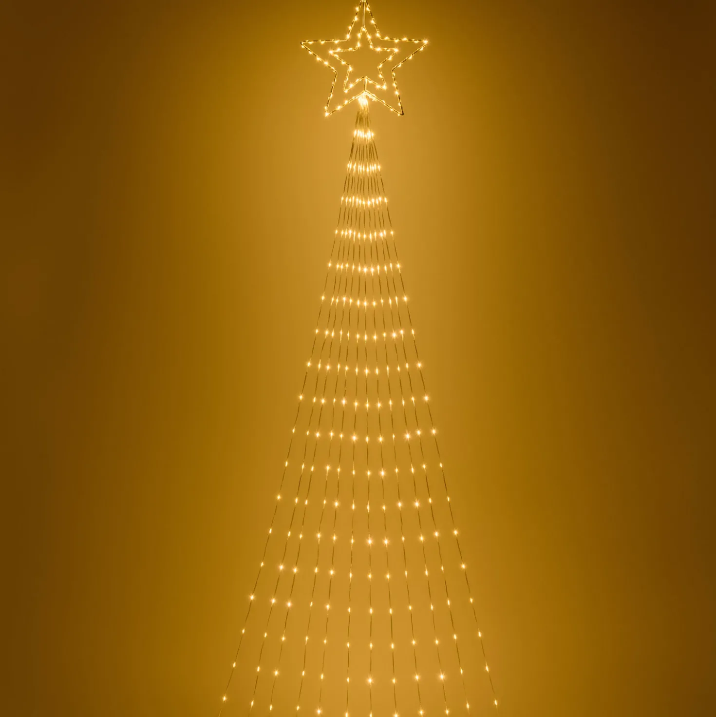 Magic Albero Stella Cometa, 4 m, gocce di luce led bianco caldo