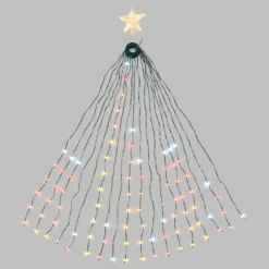 Mantello di luci con Stella per albero di Natale h. 195 cm, 440 gocce di luce RGB