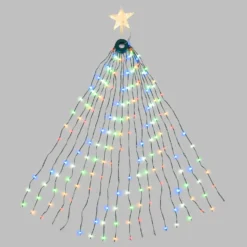 Mantello di luci con Stella per albero di Natale h. 155 cm, 304 gocce di luce RGB