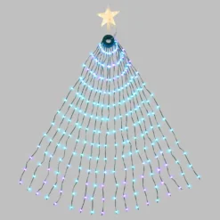 Mantello di luci con Stella per albero di Natale h. 155 cm, 304 gocce di luce RGB