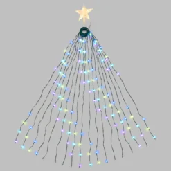 Mantello di luci con Stella per albero di Natale h. 155 cm, 304 gocce di luce RGB