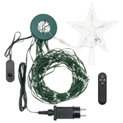 Mantello di luci con Stella per albero di Natale h. 155 cm, 304 gocce di luce RGB