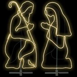 Maria e Giuseppe in tubo effetto neon, led bianco caldo