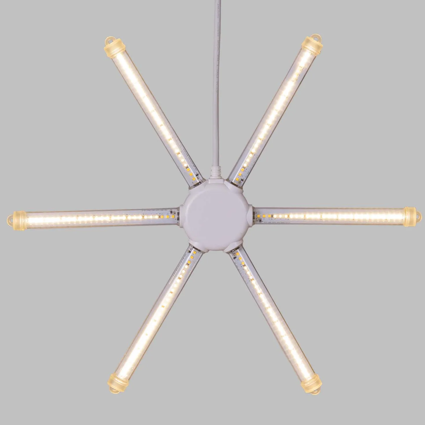 Meteora 6 tubi, Ø 47 cm, 324 SMD Led bianco caldo