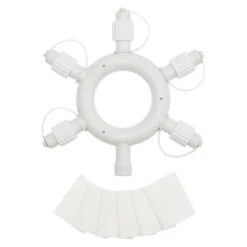 Multiconnettore circolare VINTAGE LED PRO, 5 uscite, bianco