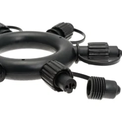 Multiconnettore circolare VINTAGE LED PRO, 5 uscite, nero