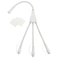 Multiconnettore VINTAGE LED PRO, 3 uscite, 30 cm, cavo bianco