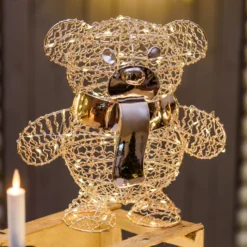 Orsetto Teddy Bear, h. 27 cm, led bianco caldo