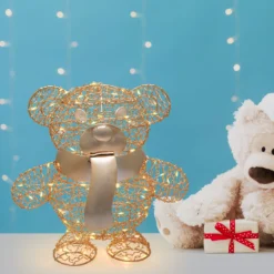 Orsetto Teddy Bear, h. 27 cm, led bianco caldo