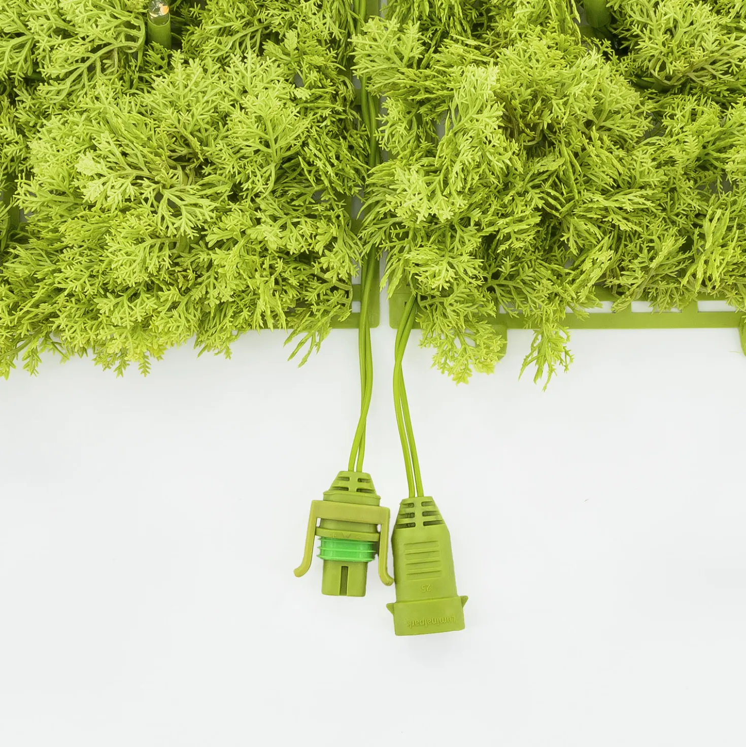 Pannello di Lichene artificiale verde acido Green Wall Light, 16 maxiled Dual Color bianco caldo