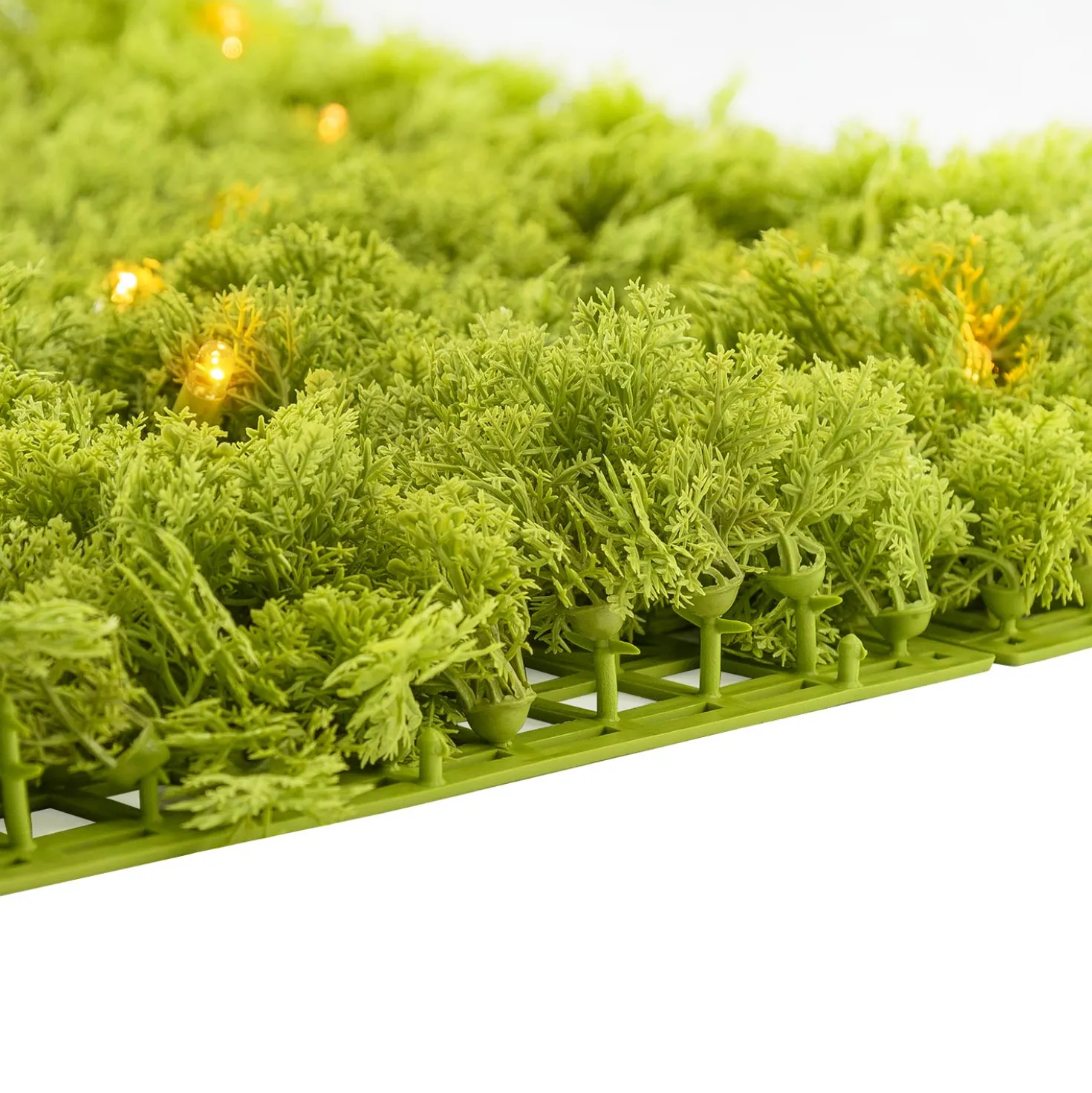 Pannello di Lichene artificiale verde acido Green Wall Light, 16 maxiled Dual Color bianco caldo