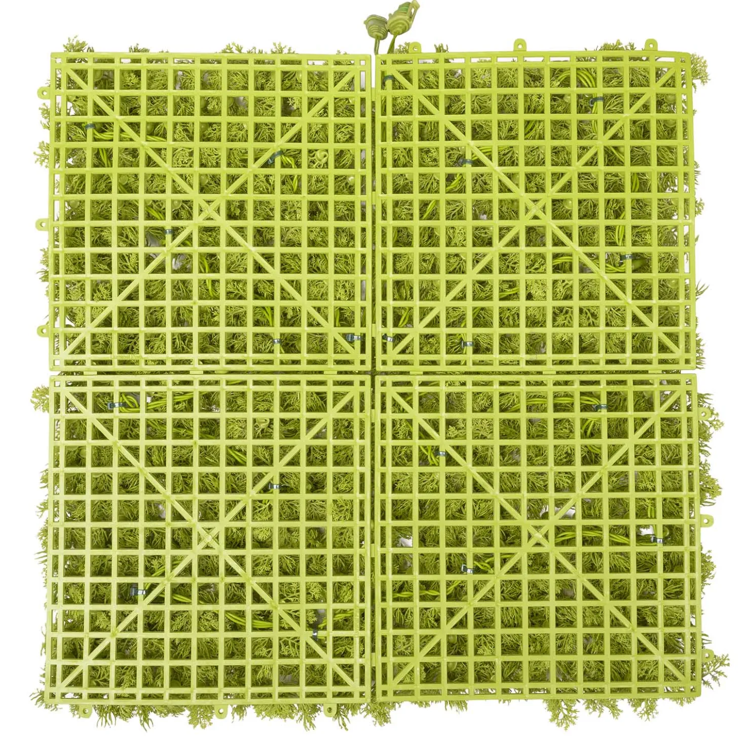 Pannello di Lichene artificiale verde acido Green Wall Light, 16 maxiled Dual Color bianco caldo