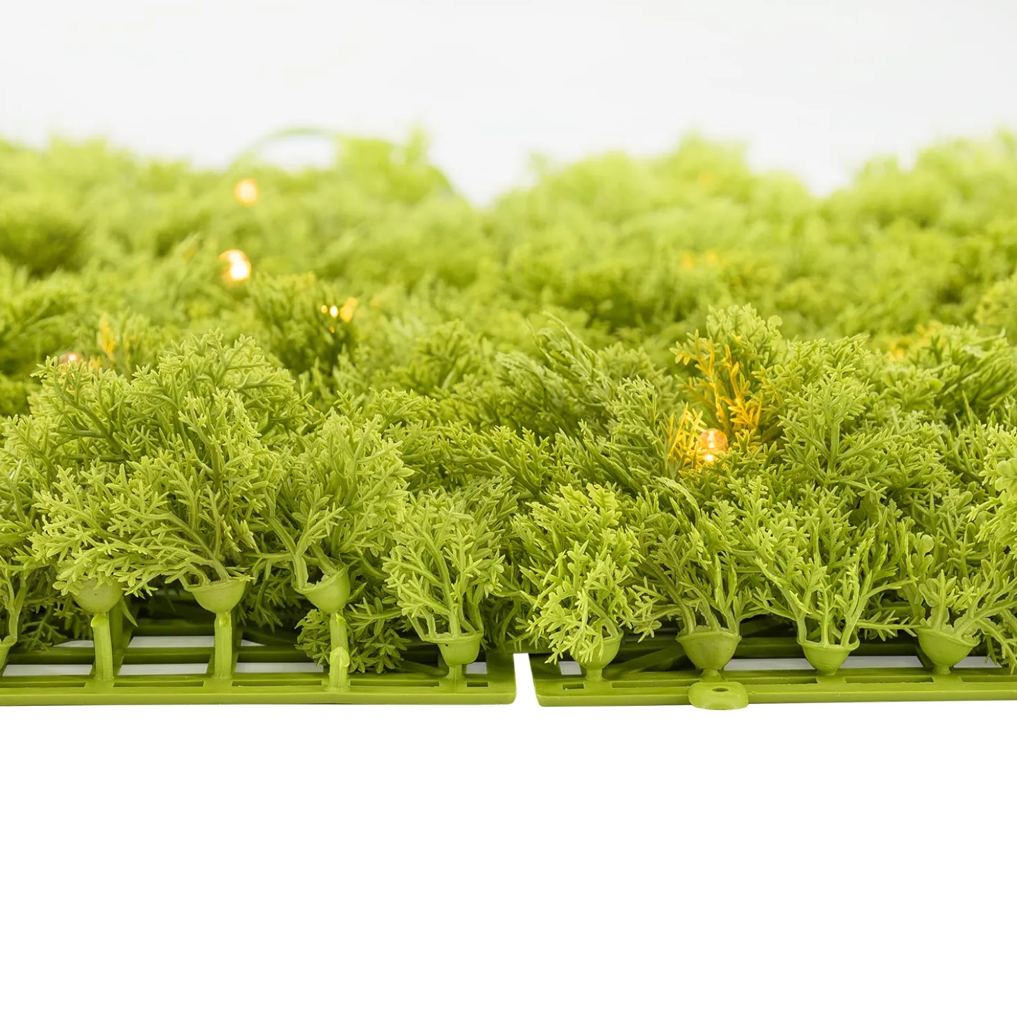 Pannello di Lichene artificiale verde acido Green Wall Light, 16 maxiled Dual Color bianco caldo