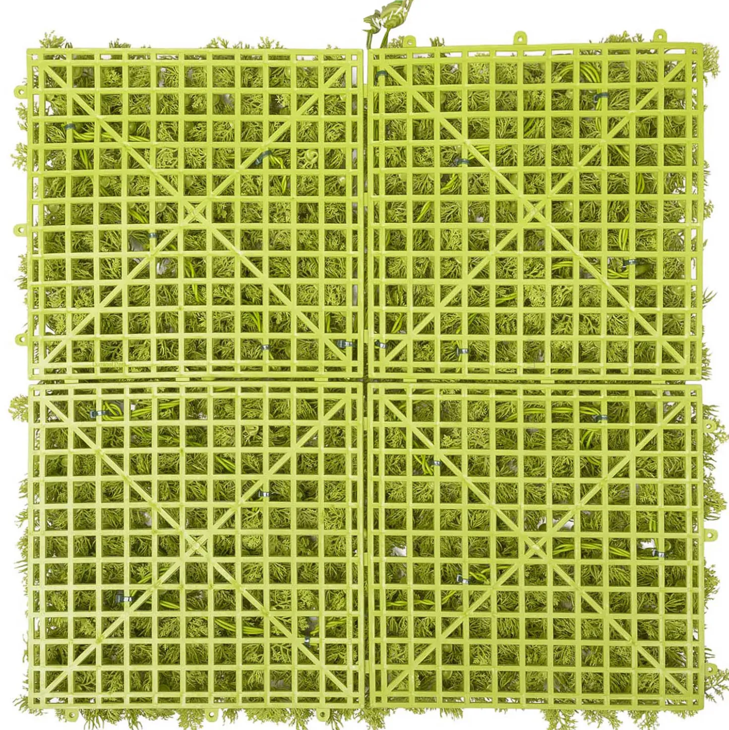 Pannello di Lichene artificiale verde acido Green Wall Light, senza luci
