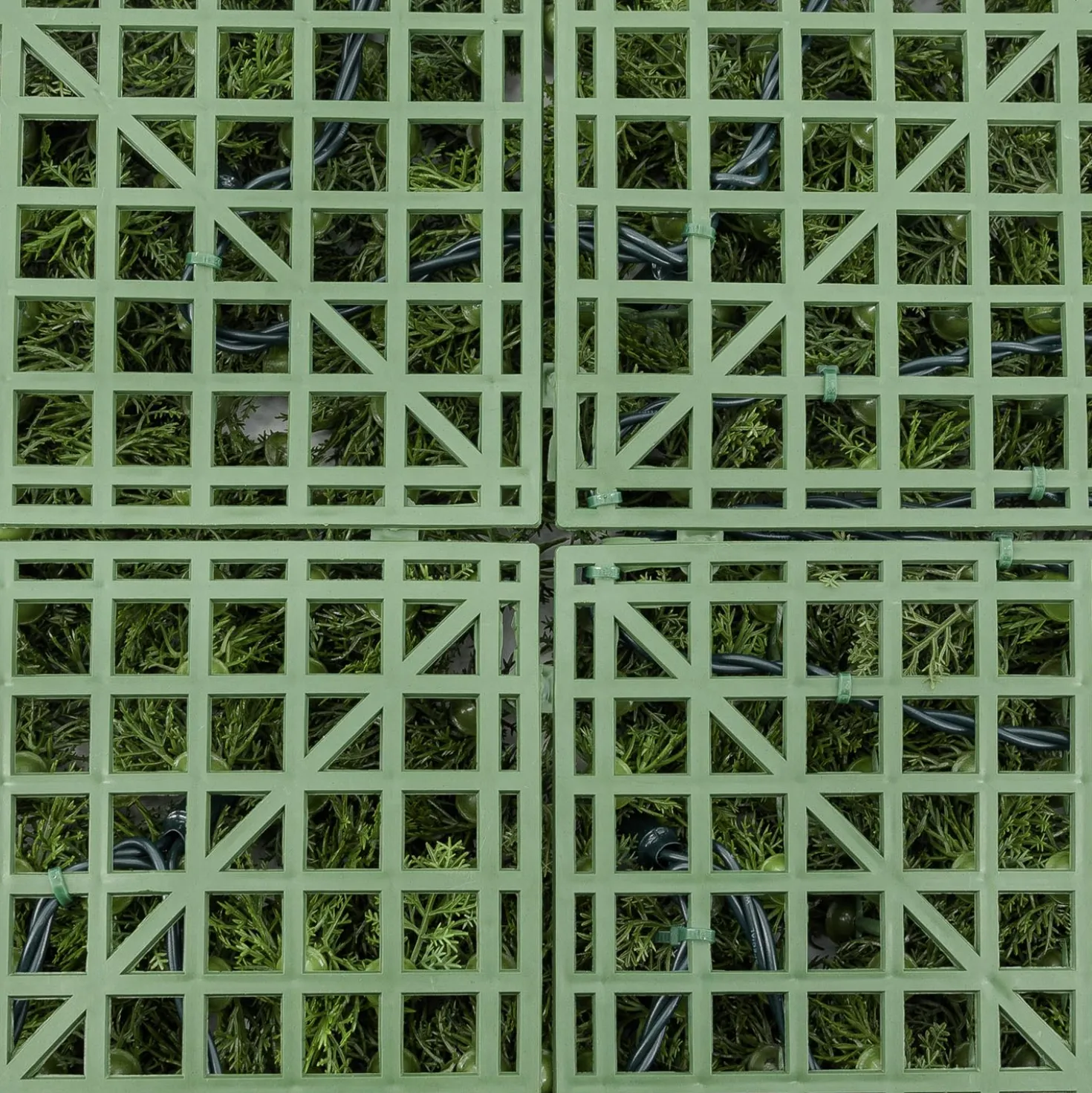 Pannello di Lichene artificiale verde bosco Green Wall Light, senza luci
