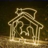 Presepe effetto neon h 115 cm, led bianco caldo