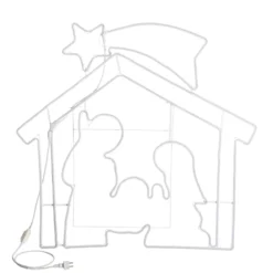 Presepe effetto neon h 115 cm, led bianco caldo
